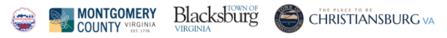 Friends of the Huckleberry, Town of Blacksburg, Town of Christiansburg, and Montgomery County logos