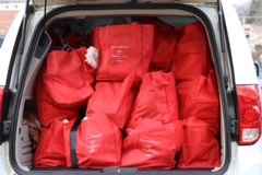 RSVP holiday tote bags loaded and ready for delivery